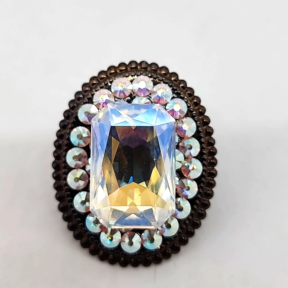 Swarovski Moonlight Rhinestone Rectangle Cocktail… - image 2